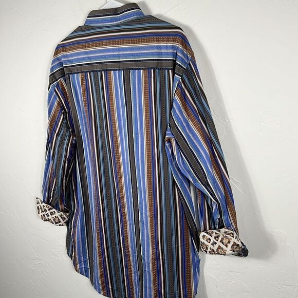 🔥🔥 ROBERT GRAHAM Designer Button Down LS Shirt Men Sz XL (fits Lg) - EXCELLENT - Picture 7 of 10